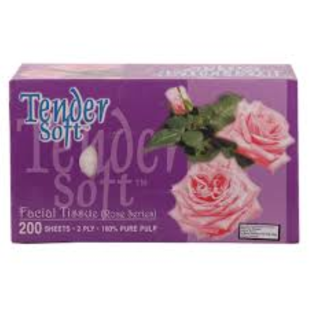 TENDER SOFT FACIAL TISSUE BOX ROSE 200 S